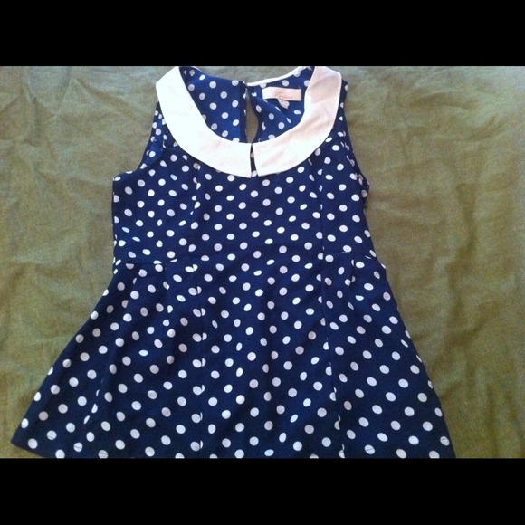 Blue, polkadot peplum