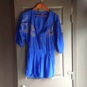 Blue long sleeved romper