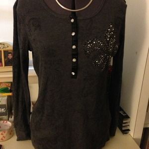 💎Super cute long sleeve shirt with Rhinestones💎