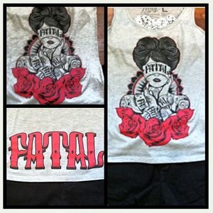🎀Gray "Fatal" Tank Top