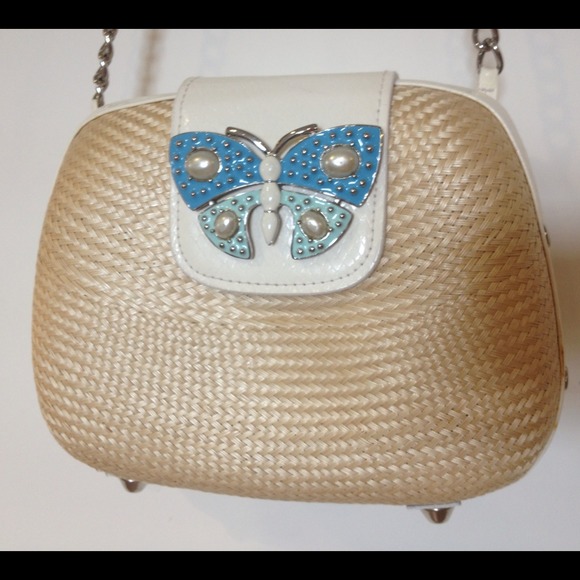 Butterfly Basket Purse. Blue interior.