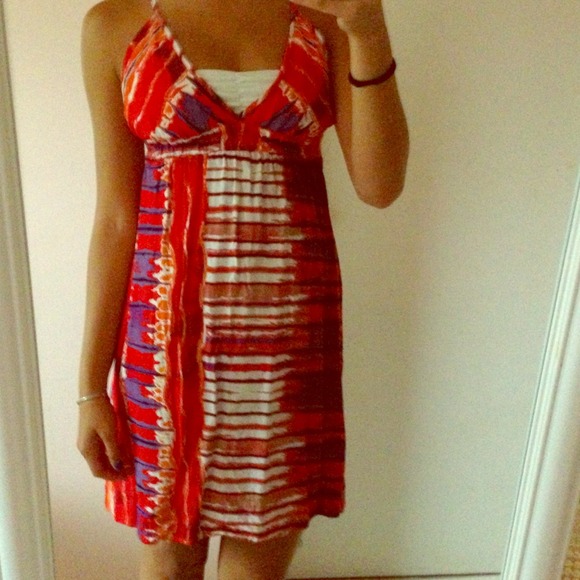 Red tribal sun dress