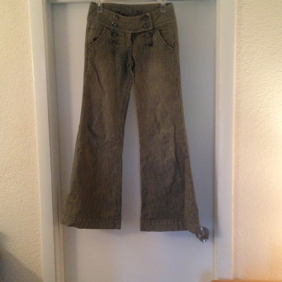 Level 99 pin striped wide bottoms pants