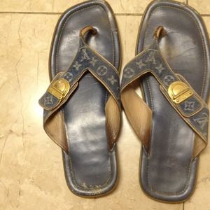 Used Louis Vuitton Denim Women Sandal