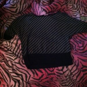 Black and gray stripe top