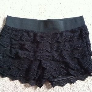 Black chrochet shorts