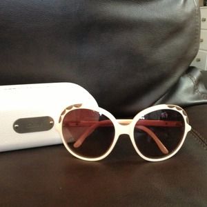 Chloe designer sunglasses Beige w/ Gold