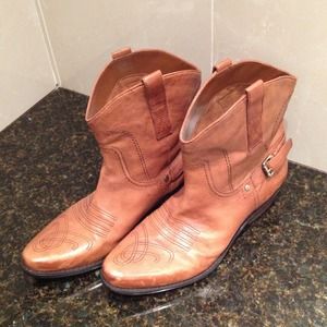 Franco Sarto Distressed Ankle Cowboy Boot
