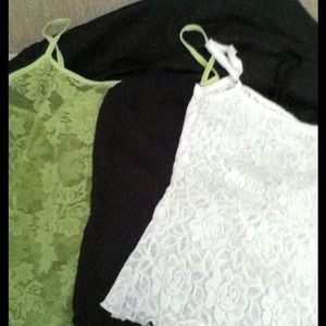 🎉🎉SOLD🎉🎉Three lace tank tops