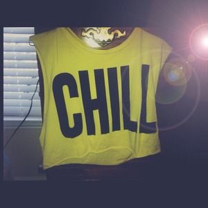 "Chill" graphic crop tee