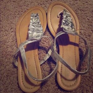 Silver flip flops