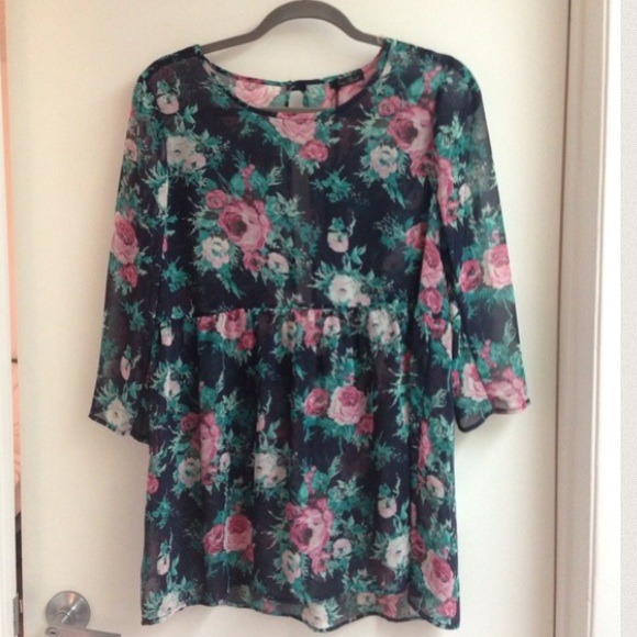 ❤Bundled❤Floral Chiffon Babydoll Dress / Top