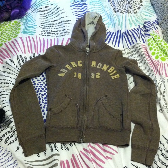 Heather Brown Abercrombie Kids Hoodie, Size M - Picture 1 of 4