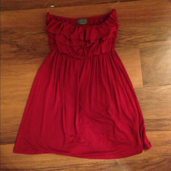 REDUCED: Frilly Deep Red Dress