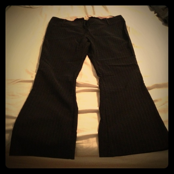 Black and pink pinstripe dress pants