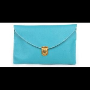 Aqua Envelope Clutch