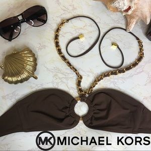 Michael Kors Halter/Bandeau Bathing Suit Top