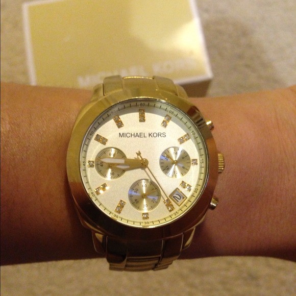 Michael Kors Accessories - Michael Kors Gold Watch with Stopwatch & Date