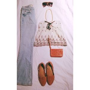 Superlow boot cut 318 Levi's and polkadot top