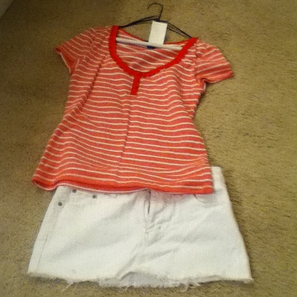 White American eagle jean skirt
