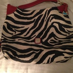 Authentic Dooney & Bourke zebra print handbag