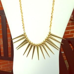 Gold tone Spike Necklace