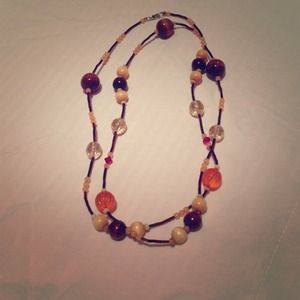 Brown beaded multi-wear necklace