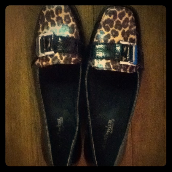 Leopard print 'creeper' styled loafers