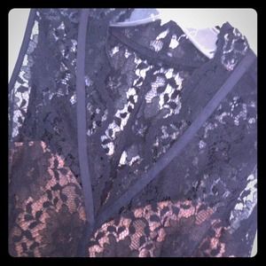 Black lace overlay cocktail dress
