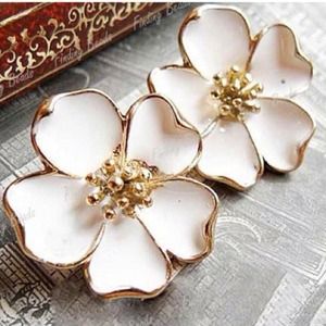 Adorable white studs earrings