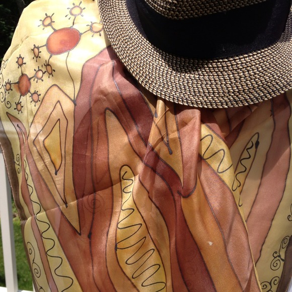 Hand painted Silk Scarf \