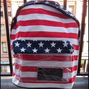 🇺🇸USA American Flag Back Pack- Hipster- PVC🇺🇸