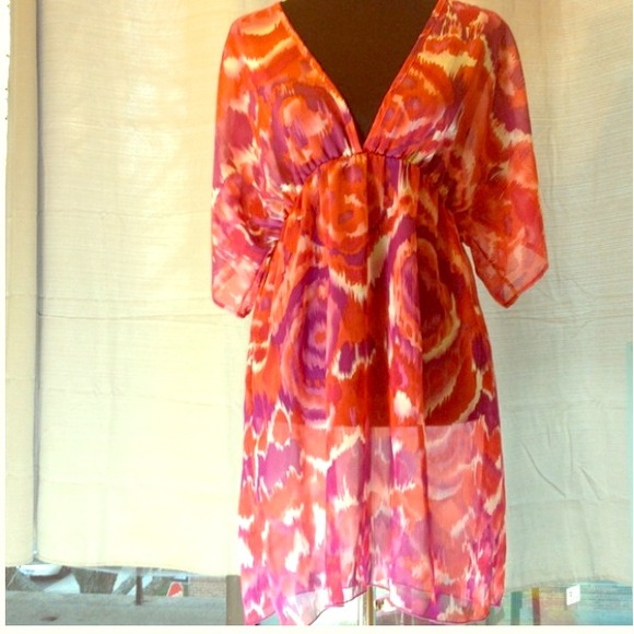 Reduced!!Kimono sleeve chiffon dress/coverup