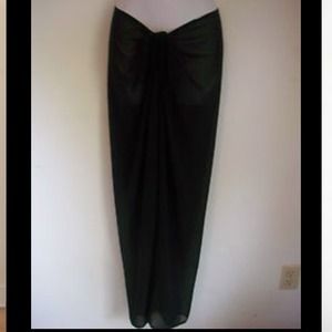 Victoria Secret BLaCK tie front Sheer Cover Up XS