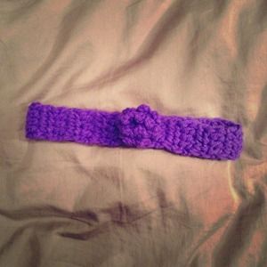 Purple knitted headband