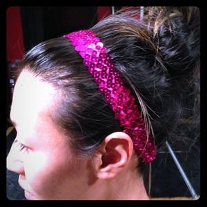 Fuchsia sequined headband