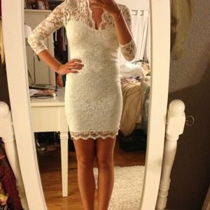 ASOS white lace bodycon dress