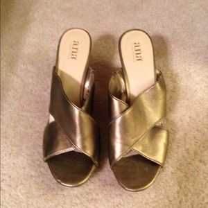 Gold Wedge Ana Shoes