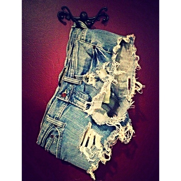 Levi's Destroyed Denim Shorts