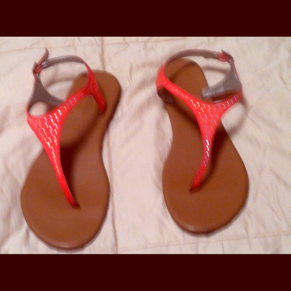 Coral w/ Rhinestone studded sandals