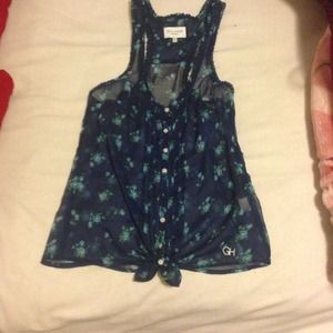 Navy blue floral see through - gilly hicks
