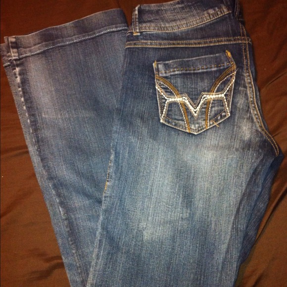 Dark wash flare leg jeans