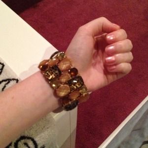 Gold cheetah stretchy bracelet