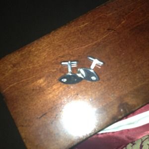 Authentic mulberry cuff links silver