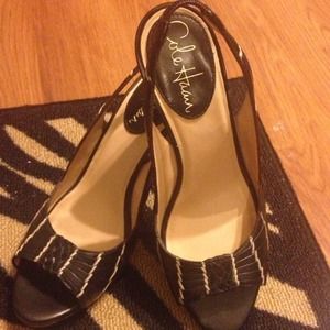👠Cole Haan peep-toe sling backs👠