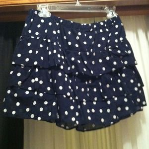Aeropostale navy blue polka dot skirt