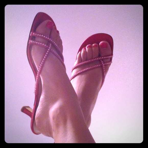 Flirty Pink Sandals With Bling