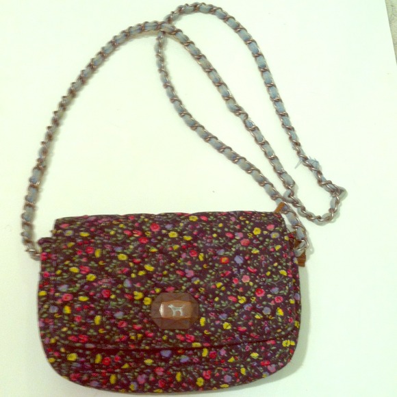 SOLD~~PINK by VS floral crossbody purse