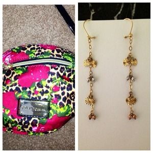 Bundle of Betsey Johnson purse & 14KTGold Earrings
