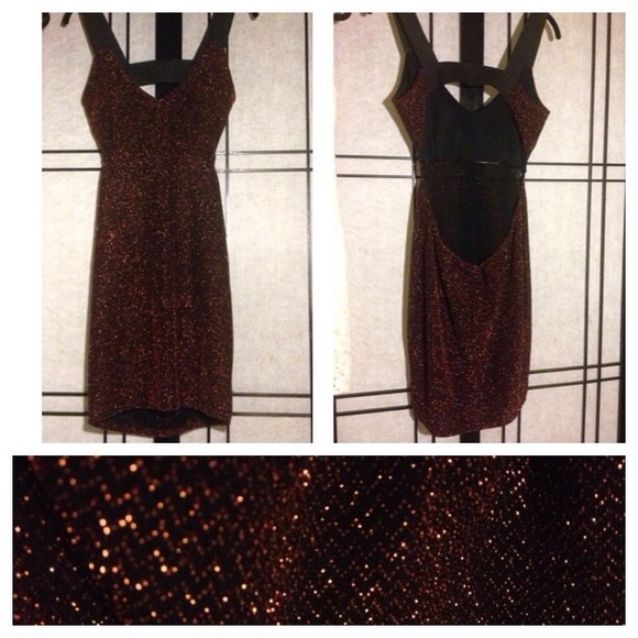 Bronze Sparkling Metallic Party / Club Dress - Picture 2 of 4